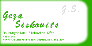 geza siskovits business card
